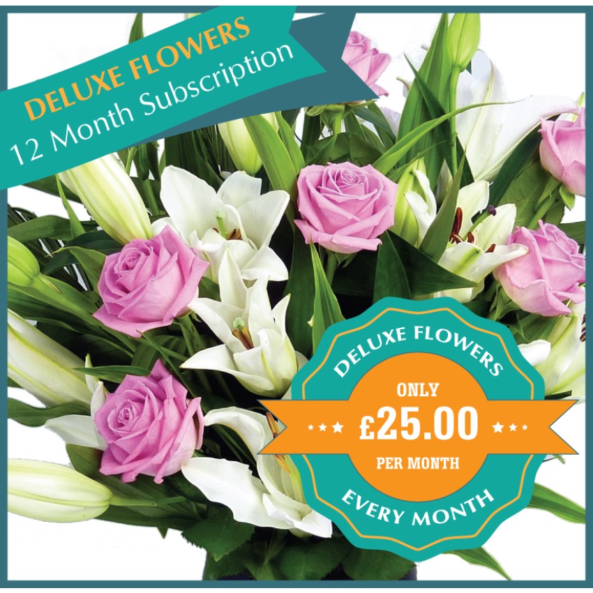 Deluxe Flowers 12 Monthly Gifts PostaRose Isle of Man Flower
