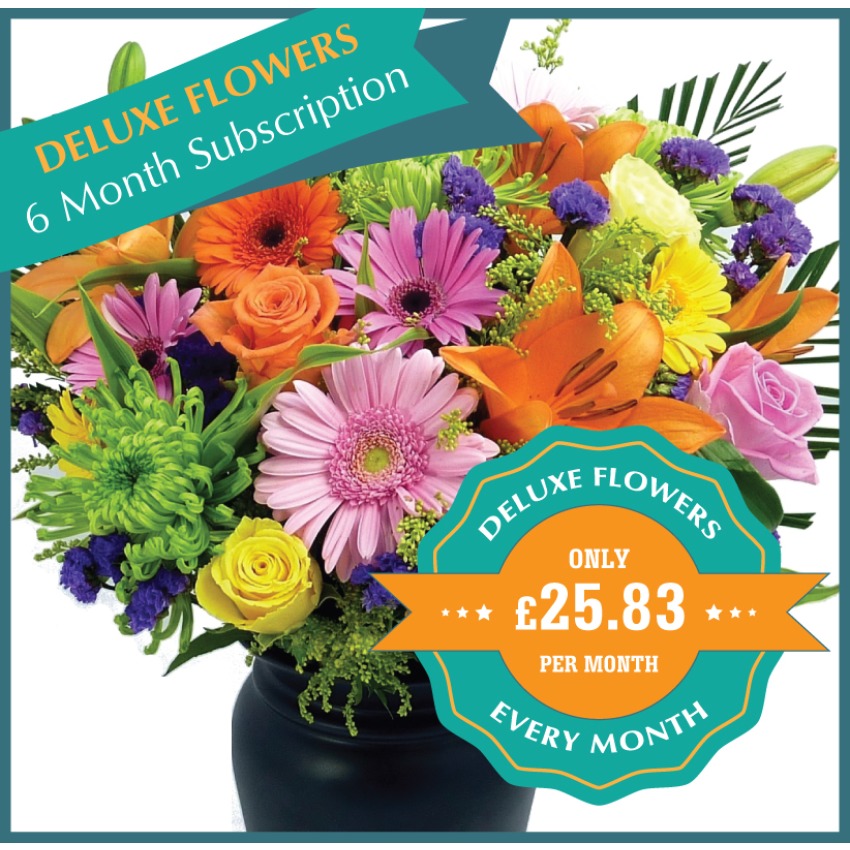 Deluxe Flowers 6 Monthly Gifts PostaRose Isle of Man Flower