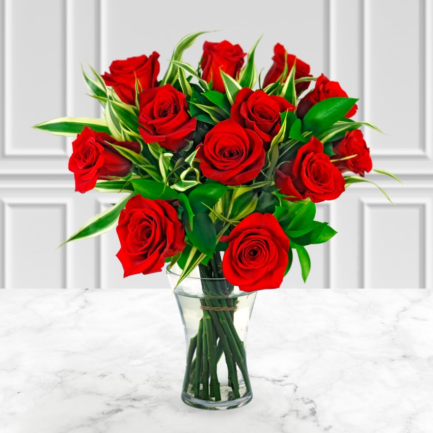 Dozen Deluxe Red Roses