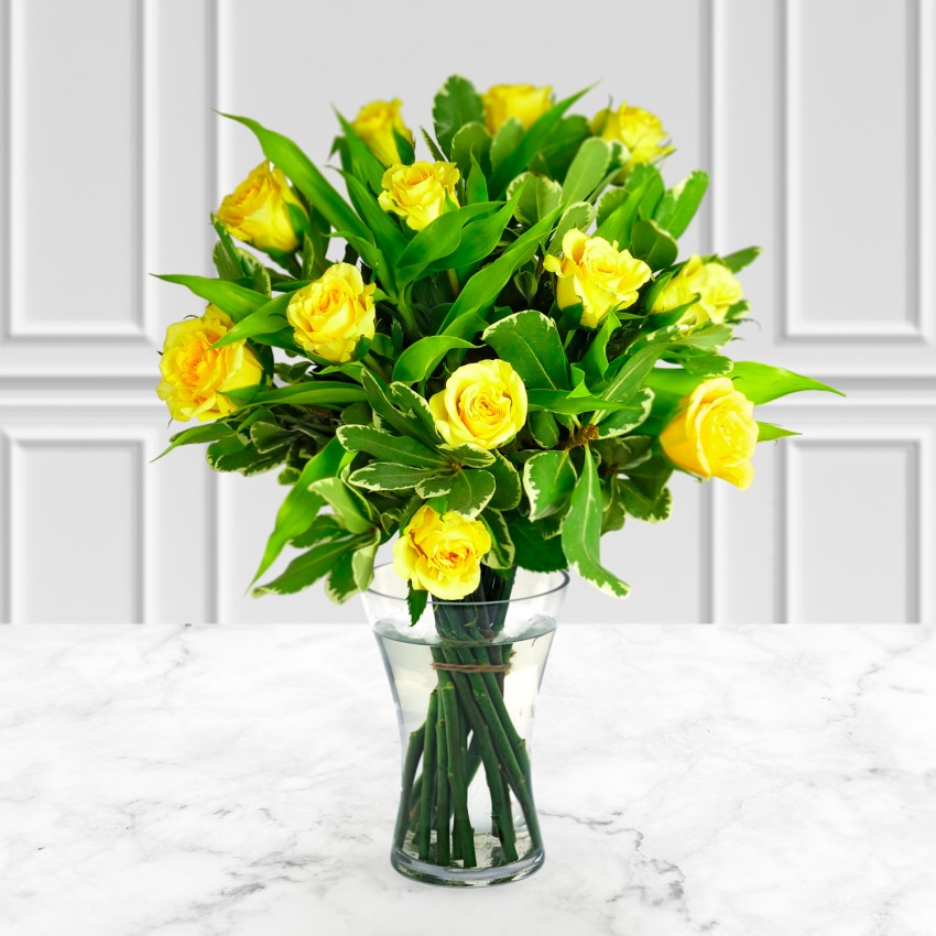 Dozen Deluxe Yellow Roses