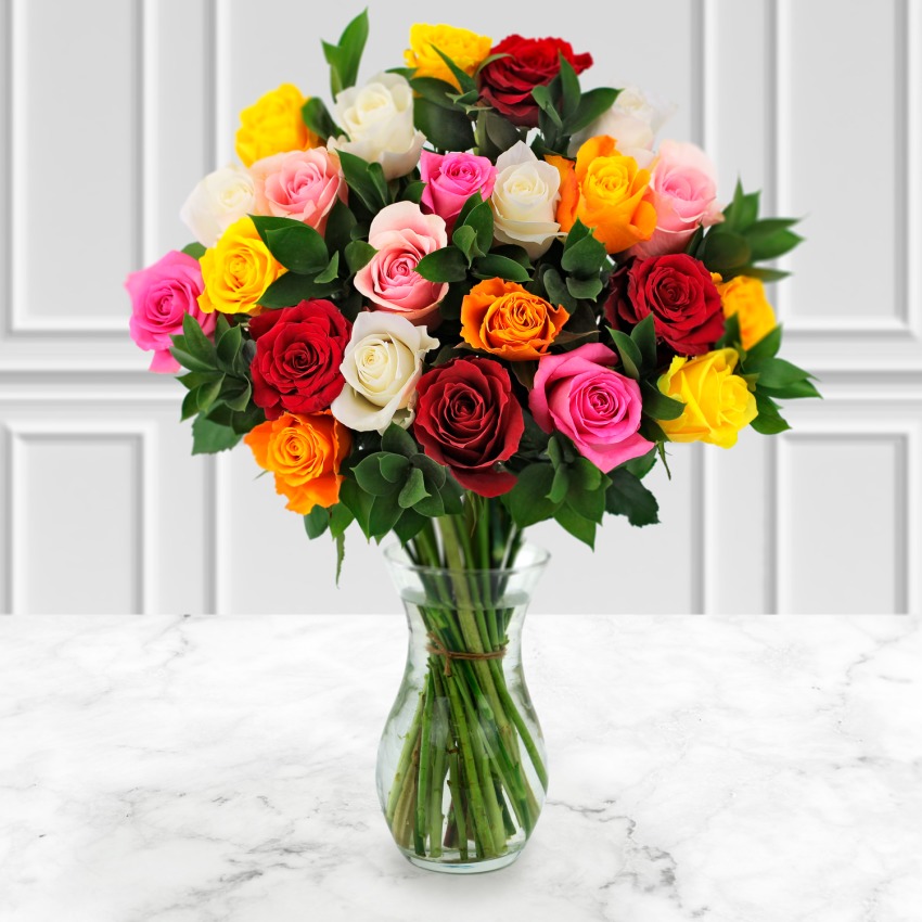 Two Dozen Deluxe Assorted Roses