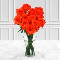 12 Orange Roses