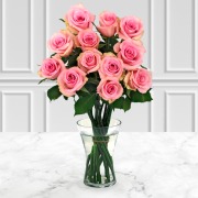 12 Pink Roses