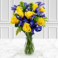Sunny Rose and Iris Bouquet