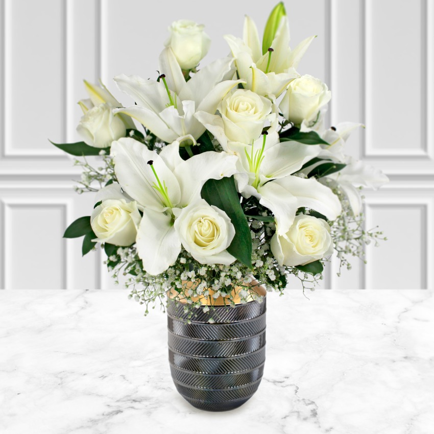 White Rose & Lily Bouquet